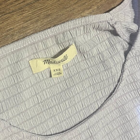 Madewell Shirred Crewneck Crop Top - Dusty Lavendar - Picture 4 of 5